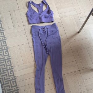 Year of ours Purple Ribbed Activewear Set